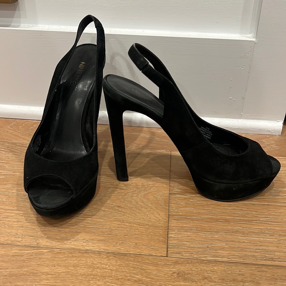 Nine West sling back black heels